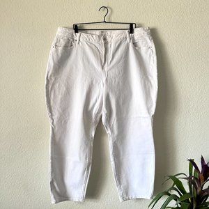 Like New Old Navy High-Waisted O.G. Straight White Ankle Jeans Plus Size 22